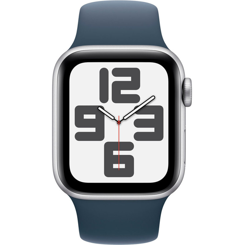 Смартгодинник Apple Watch SE GPS 40mm Silver Aluminium Case with Storm Blue Sport Band – M/L